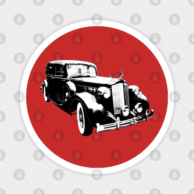 Packard Eight 1930s American classic car block black/white Magnet by soitwouldseem